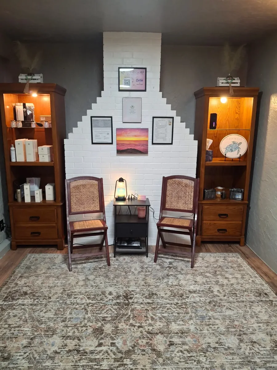 Comfortable waiting area inside On The Go Glow